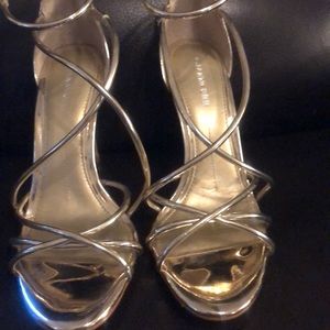 Gianni Bini gold strappy heels